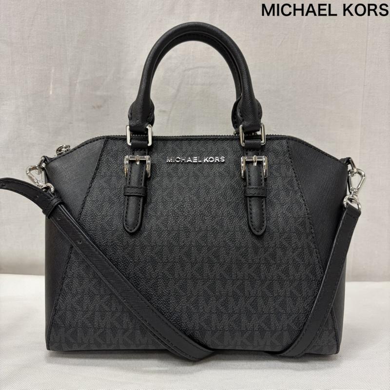マイケルコース MICHAEL KORS ショルダーバッグ ショルダーバッグ 2WAY ショルダーバッグ ハンド シアラ ミディアム サッチェル CIARA MD MESSENGER 35f9sc6m2b MKシグネチャー - 無地 X ロゴ、文字 黒 / ブラック / black X ダークグレー / ダークグレー / レディース USED 古着 中古 50166639
