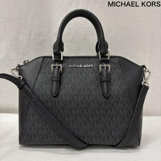 マイケルコース MICHAEL KORS ショルダーバッグ ショルダーバッグ 2WAY ショルダーバッグ ハンド シアラ ミディアム サッチェル CIARA MD MESSENGER 35f9sc6m2b MKシグネチャー - 無地 X ロゴ、文字 黒 / ブラック / black X ダークグレー / ダークグレー / レディース USED 古着 中古 50166639