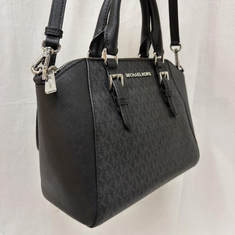 マイケルコース MICHAEL KORS ショルダーバッグ ショルダーバッグ 2WAY ショルダーバッグ ハンド シアラ ミディアム サッチェル CIARA MD MESSENGER 35f9sc6m2b MKシグネチャー - 無地 X ロゴ、文字 黒 / ブラック / black X ダークグレー / ダークグレー / レディース USED 古着 中古 50166639