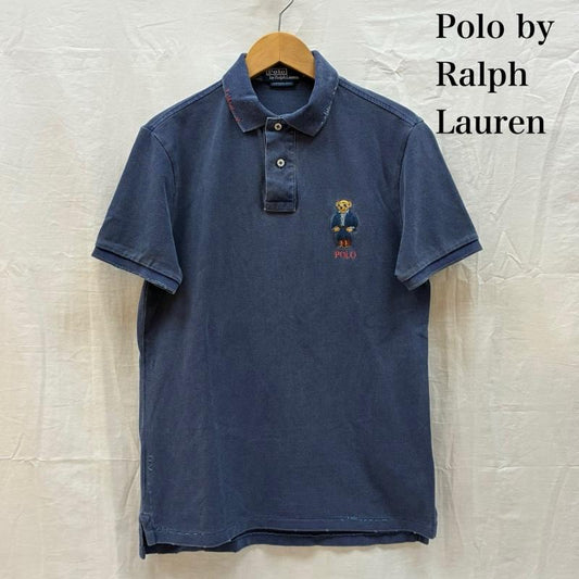 ポロバイラルフローレン Polo by RALPH LAUREN ポロシャツ 半袖 Custom Slim Polo Bear Mesh Polo Shirt ポロベア ヴィンテージ加工 ポロシャツ S メンズ USED 古着 中古 50166642