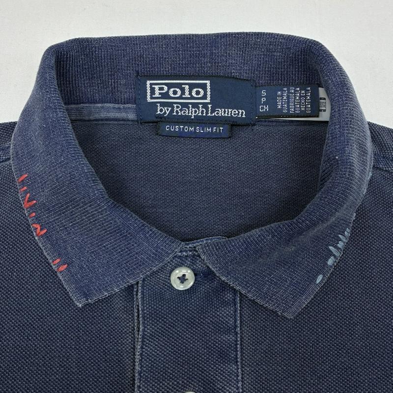 ポロバイラルフローレン Polo by RALPH LAUREN ポロシャツ 半袖 Custom Slim Polo Bear Mesh Polo Shirt ポロベア ヴィンテージ加工 ポロシャツ S メンズ USED 古着 中古 50166642