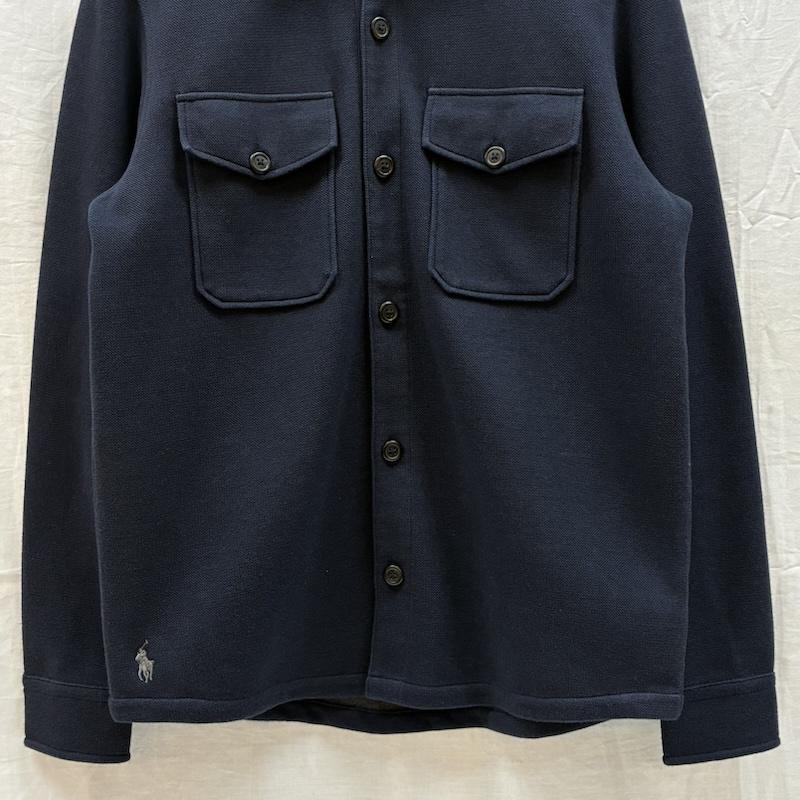 ポロラルフローレン POLO RALPH LAUREN シャツ、ブラウス 長袖 裾 ポニー 刺繍 ダブル ニット メッシュ オーバー シャツ S メンズ USED 古着 中古 50166645