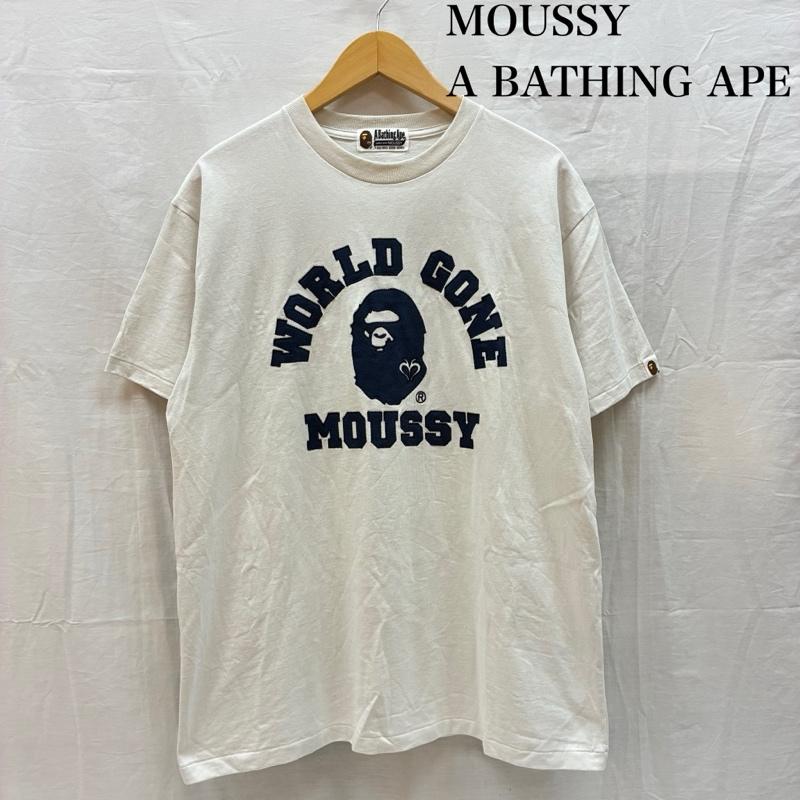 アベイシングエイプ A BATHING APE Tシャツ 半袖 MOUSSY College Patch Tee マウジー カレッジ パッチ Tシャツ BAPE-25-1248 FREE レディース USED 古着 中古 50166646