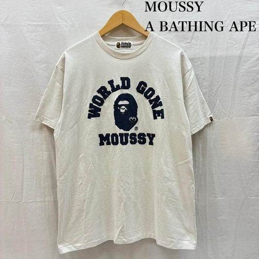 アベイシングエイプ A BATHING APE Tシャツ 半袖 MOUSSY College Patch Tee マウジー カレッジ パッチ Tシャツ BAPE-25-1248 FREE レディース USED 古着 中古 50166646