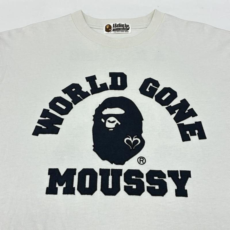 アベイシングエイプ A BATHING APE Tシャツ 半袖 MOUSSY College Patch Tee マウジー カレッジ パッチ Tシャツ BAPE-25-1248 FREE レディース USED 古着 中古 50166646