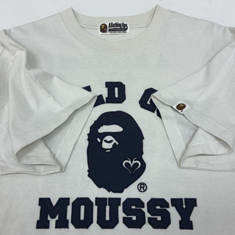 アベイシングエイプ A BATHING APE Tシャツ 半袖 MOUSSY College Patch Tee マウジー カレッジ パッチ Tシャツ BAPE-25-1248 FREE レディース USED 古着 中古 50166646