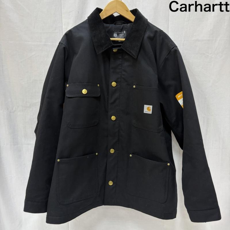 カーハート Carhartt ジャケット、上着 ジャンパー、ブルゾン ダックチョアコート CHORE COAT カバーオール ブランケット ワークジャケット C01-M 103825 L 無地 黒 / ブラック / black メンズ USED 古着 中古 50166659