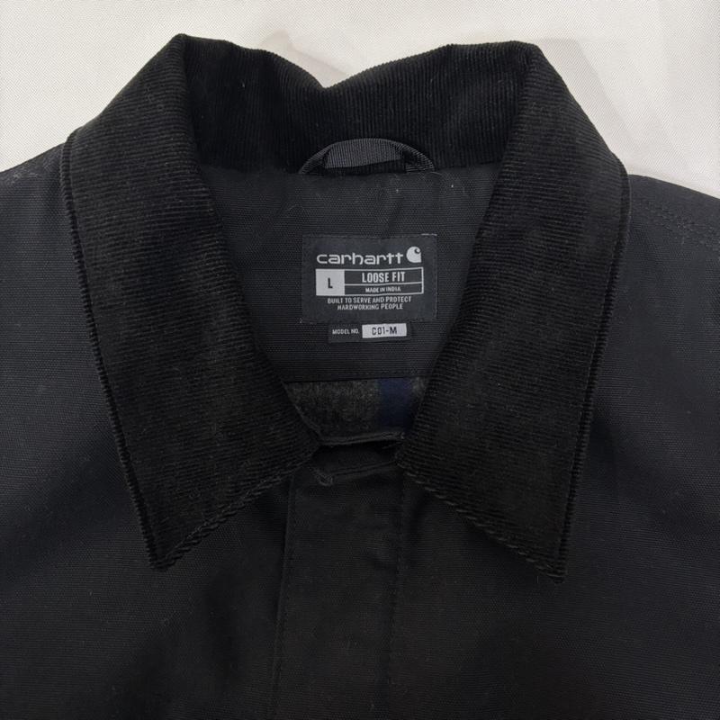 カーハート Carhartt ジャケット、上着 ジャンパー、ブルゾン ダックチョアコート CHORE COAT カバーオール ブランケット ワークジャケット C01-M 103825 L 無地 黒 / ブラック / black メンズ USED 古着 中古 50166659