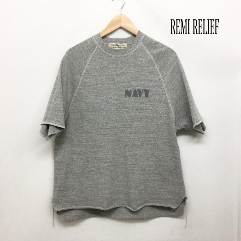 レミ レリーフ REMI RELIEF Tシャツ 半袖 レミレリーフ SP加工 天竺　ラグラン　Tシャツ S ロゴ、文字 灰 / グレー / gray メンズ USED 古着 中古 50166662
