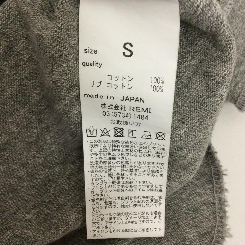 レミ レリーフ REMI RELIEF Tシャツ 半袖 レミレリーフ SP加工 天竺　ラグラン　Tシャツ S ロゴ、文字 灰 / グレー / gray メンズ USED 古着 中古 50166662