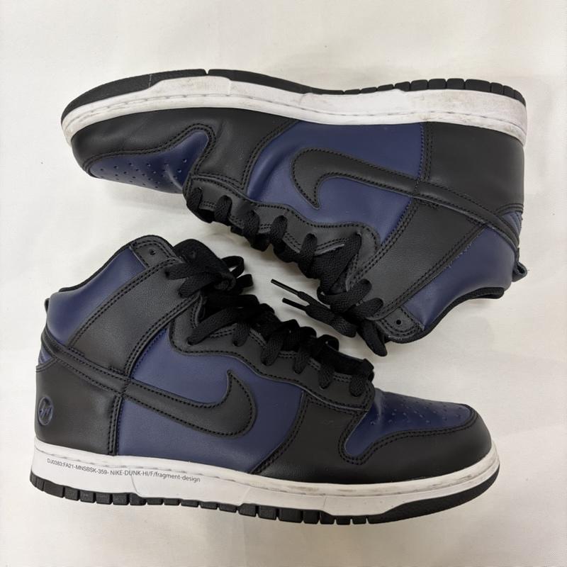 ナイキ NIKE スニーカー スニーカー × fragment design Dunk High Tokyo DJ0383-400 28.0cm 無地 黒 / ブラック / black X 紺 / ネイビー / navy メンズ USED 古着 中古 50166663