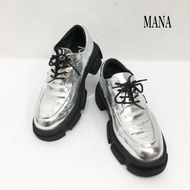 マナ MANA シューズ シューズ mana レースアップシューズ シルバー 厚底 24.0cm 銀 / シルバー / silver color レディース USED 古着 中古 50166665