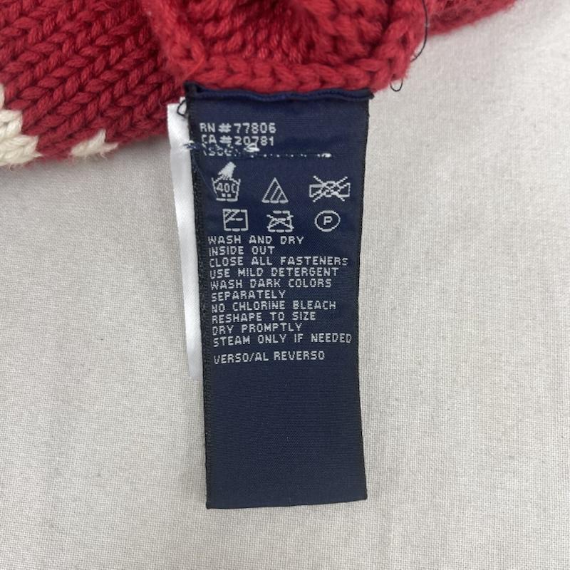 トミーヒルフィガー TOMMY HILFIGER ニット、セーター 長袖 ノルディック柄 結晶柄 フルジップ ニット カーディガン アウター M 赤 / レッド / red メンズ USED 古着 中古 50166671