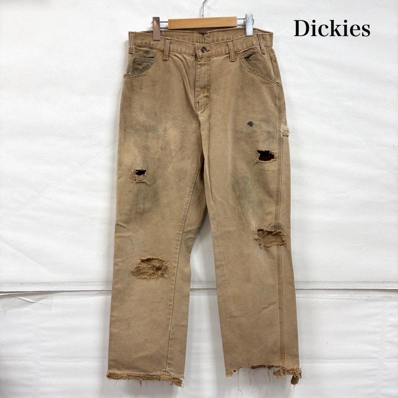 ディッキーズ Dickies パンツ ワークパンツ、ペインターパンツ 00s ダック ペインターパンツ フェード クラッシュ ダメージ BORO ボロ メキシコ製 OLD 33インチ ワンポイント X ロゴ、文字 キャメル / キャメル / X ベージュ / ベージュ / beige メンズ USED 古着 中古 50166672