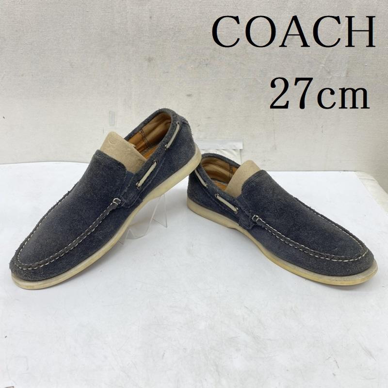 コーチ COACH 革靴 革靴 スエード デッキ シューズ 27.0cm 紺 / ネイビー / navy メンズ USED 古着 中古 50166674