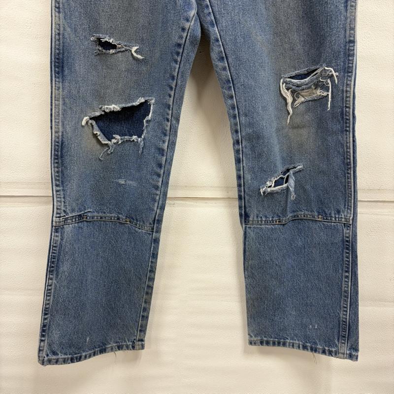 ディッキーズ Dickies パンツ デニム、ジーンズ ダブルニー デニム ワーク ペインターパンツ クラッシュ ダメージ BORO ボロ フェード バギーメキシコ製 W36 L32 36インチ ダメージ加工 インディゴ / インディゴ / Indigo メンズ USED 古着 中古 50166677