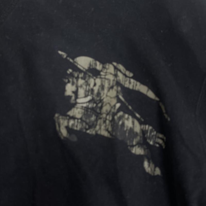 バーバリーブラックレーベル BURBERRY BLACK LABEL Tシャツ 長袖 Equestrian Knight ロゴ プリント Tシャツ ロンT bmv25-513-09 3 黒 / ブラック / black メンズ USED 古着 中古 50166678