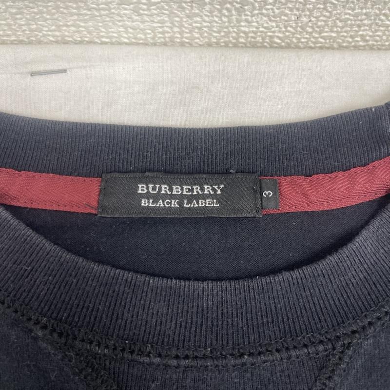 バーバリーブラックレーベル BURBERRY BLACK LABEL Tシャツ 長袖 Equestrian Knight ロゴ プリント Tシャツ ロンT bmv25-513-09 3 黒 / ブラック / black メンズ USED 古着 中古 50166678