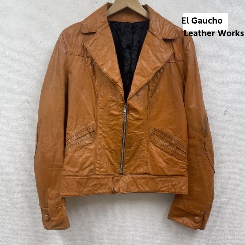 古着 USED ジャケット、上着 レザージャケット El Gaucho Leather Works ヴィンテージ クラフト ジップアップ レザー ジャケット 茶 / ブラウン / brown メンズ USED 古着 中古 50166681