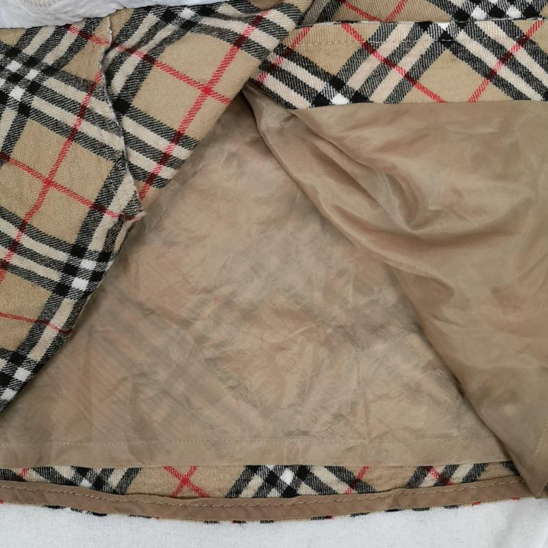 バーバリー・ブルーレーベル BURBERRY BLUE LABEL スカート ひざ丈スカート ノバチェック アシンメトリー レザー ベルト ラップ風 フレア スカート FLF74-520 38 ベージュ / ベージュ / beige レディース USED 古着 中古 50166689