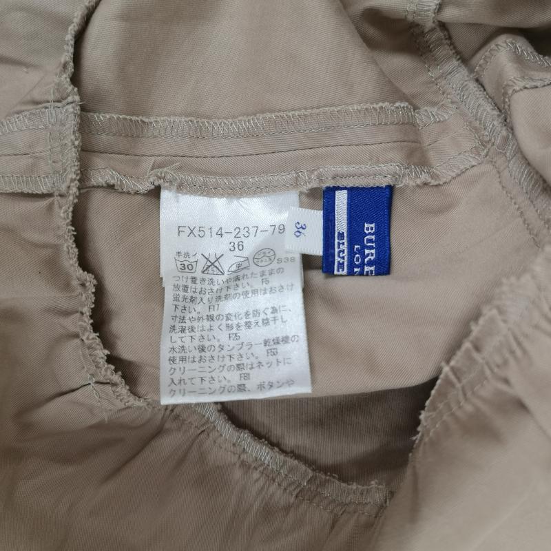 バーバリー・ブルーレーベル BURBERRY BLUE LABEL スカート ミニスカート ノバチェック フリル ゴムシャーリング フェミニン ティアード ミニ スカート FX514-237-79 36 ベージュ / ベージュ / beige レディース USED 古着 中古 50166690