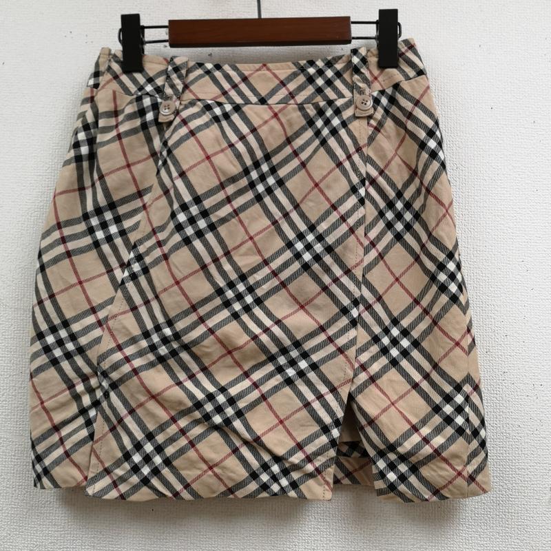 バーバリー・ブルーレーベル BURBERRY BLUE LABEL スカート ミニスカート ノバチェック フラップポケット サイドジップ 台形 ミニ スカート FLF89-562-43 36 ベージュ / ベージュ / beige レディース USED 古着 中古 50166691