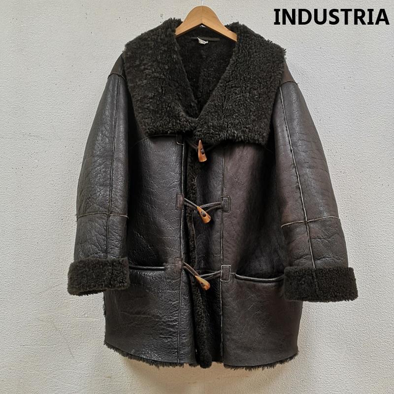 古着 USED コート コート一般 INDUSTRIA イタリア製 リアルムートン 羊革 トグルボタン ボア ダッフルコート 茶 / ブラウン / brown メンズ USED 古着 中古 50166692