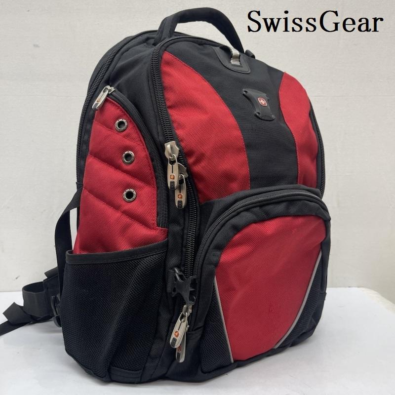 古着 USED リュックサック、デイパック リュックサック、デイバッグ SwissGear スイスギア トラベルギア バックパック - 黒 / ブラック / black X 赤 / レッド / red メンズ USED 古着 中古 50166695