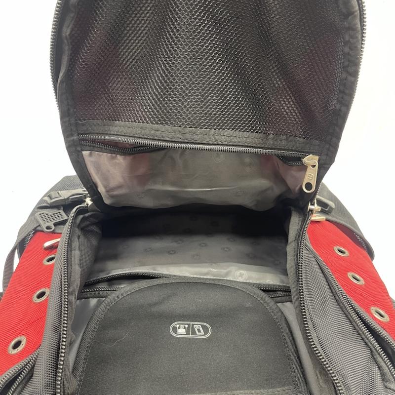 古着 USED リュックサック、デイパック リュックサック、デイバッグ SwissGear スイスギア トラベルギア バックパック - 黒 / ブラック / black X 赤 / レッド / red メンズ USED 古着 中古 50166695
