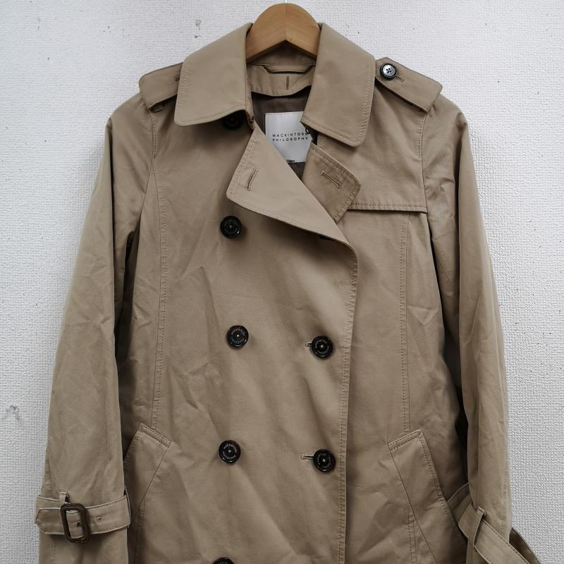 マッキントッシュ フィロソフィー MACKINTOSH PHILOSOPHY コート トレンチコート エポレット ウエストベルト ダブルブレスト ロング トレンチコート H5A02-220-40 36 ベージュ / ベージュ / beige レディース USED 古着 中古 50166700
