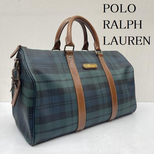 ポロラルフローレン POLO RALPH LAUREN ボストンバッグ ボストンバッグ PVC チェック ミニ ボストン バッグ - 緑 / グリーン / green メンズ USED 古着 中古 50166701
