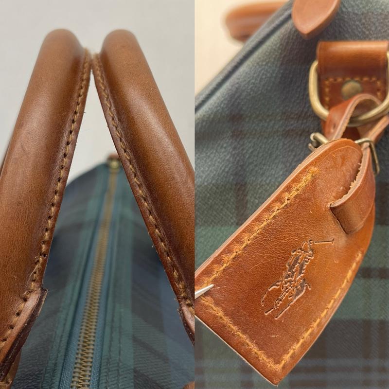 ポロラルフローレン POLO RALPH LAUREN ボストンバッグ ボストンバッグ PVC チェック ミニ ボストン バッグ - 緑 / グリーン / green メンズ USED 古着 中古 50166701