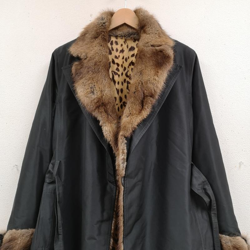 古着 USED コート コート一般 ファー 裏地レオパード ヒョウ柄 ナイロンコート 黒 / ブラック / black レディース USED 古着 中古 50166702