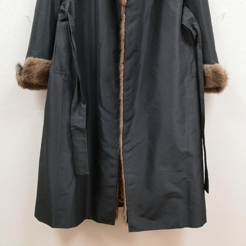 古着 USED コート コート一般 ファー 裏地レオパード ヒョウ柄 ナイロンコート 黒 / ブラック / black レディース USED 古着 中古 50166702