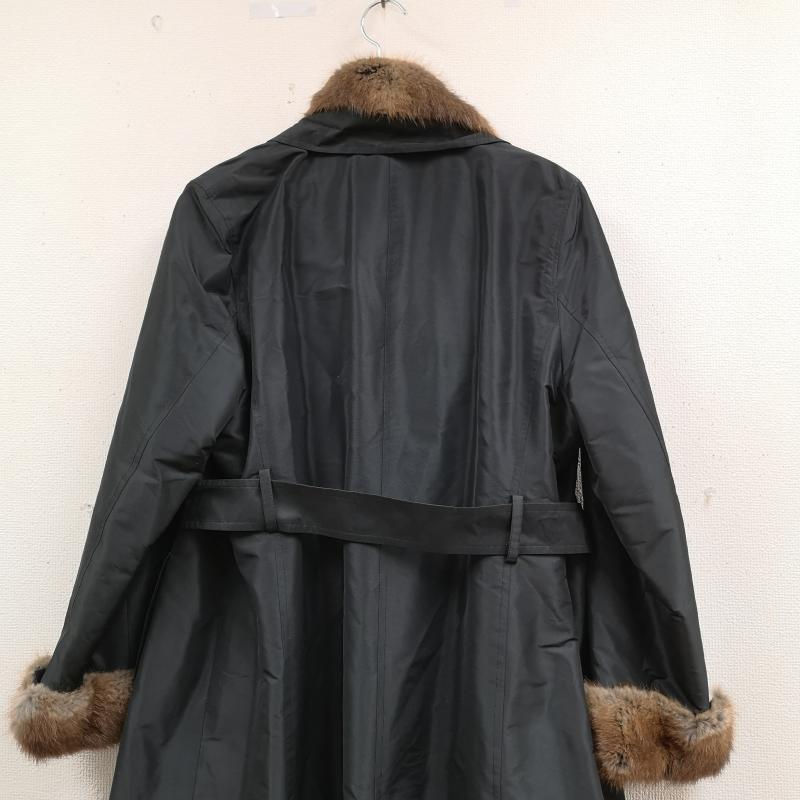 古着 USED コート コート一般 ファー 裏地レオパード ヒョウ柄 ナイロンコート 黒 / ブラック / black レディース USED 古着 中古 50166702