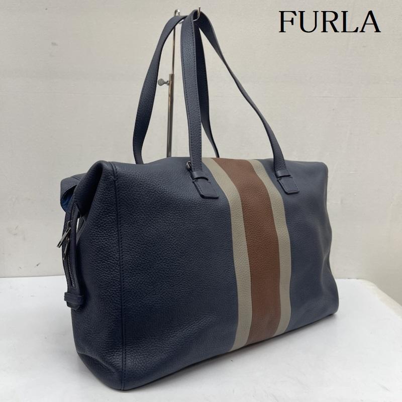 フルラ FURLA ハンドバッグ ハンドバッグ レザー ハンド バッグ トートバッグ - 紺 / ネイビー / navy メンズ USED 古着 中古 50166714