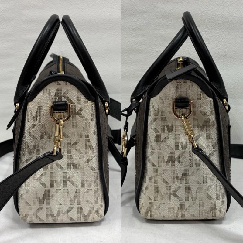 マイケルコース MICHAEL KORS ショルダーバッグ ショルダーバッグ CARINE カリーヌ 2WAY ショルダー バッグ シグネチャー MKロゴ レザー チャーム - ロゴ、文字 X 総柄 茶 / ブラウン / brown X 黒 / ブラック / black X 白 / ホワイト / white X 金 / ゴールド / gold color レディース USED 古着 中古 50166724