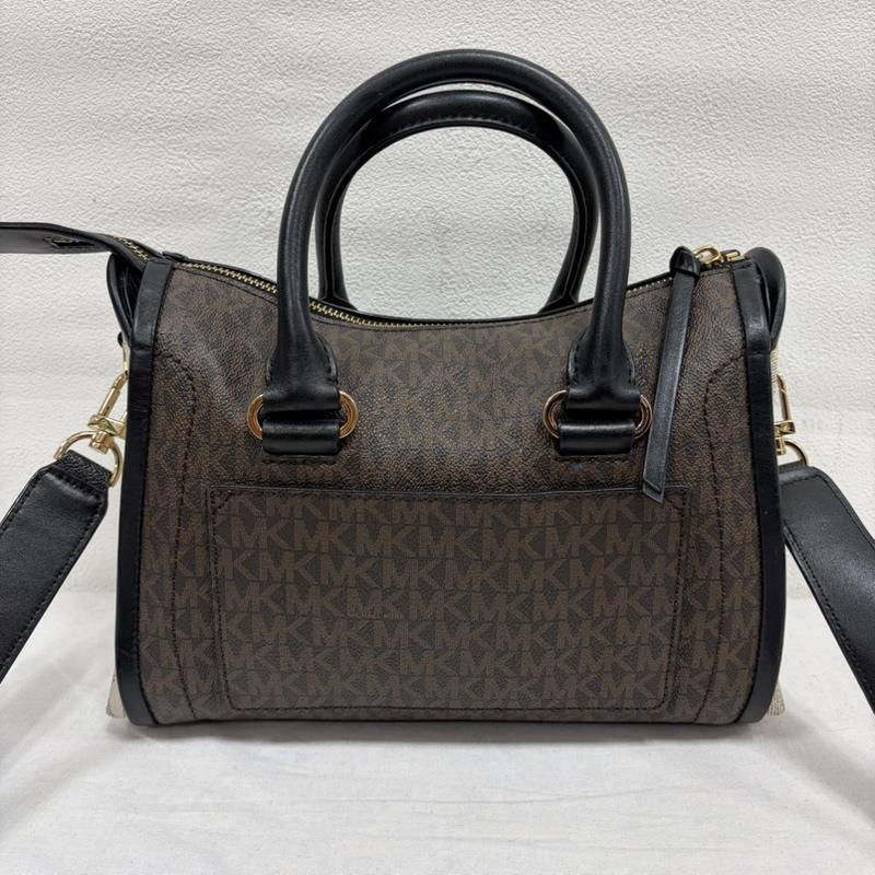マイケルコース MICHAEL KORS ショルダーバッグ ショルダーバッグ CARINE カリーヌ 2WAY ショルダー バッグ シグネチャー MKロゴ レザー チャーム - ロゴ、文字 X 総柄 茶 / ブラウン / brown X 黒 / ブラック / black X 白 / ホワイト / white X 金 / ゴールド / gold color レディース USED 古着 中古 50166724