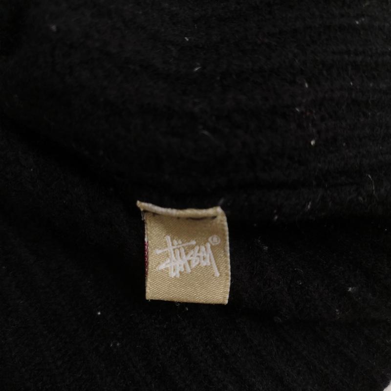 ステューシー STUSSY カーディガン 長袖 old stussy ショールカラー へちま襟 ストライプ セーター ニット カーディガン L 黒 / ブラック / black メンズ USED 古着 中古 50166725