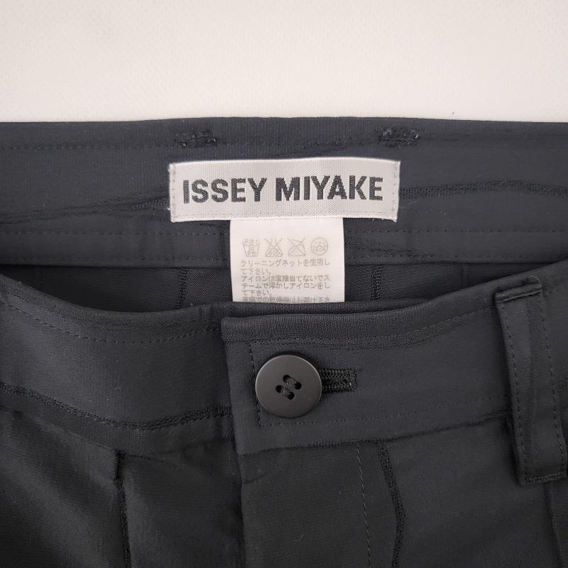 イッセイミヤケ ISSEY MIYAKE パンツ ワークパンツ、ペインターパンツ 3Dジャガードパンツ 立体的 オンプリーツ ジャガード加工 ワイドパンツ IM33FF004 2 黒 / ブラック / black レディース USED 古着 中古 50166731
