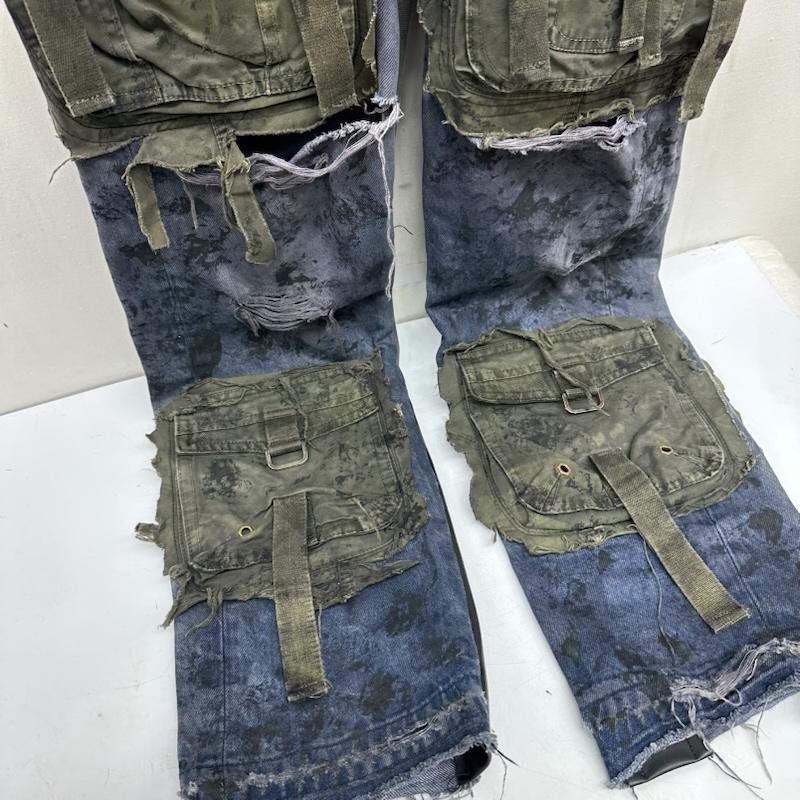 古着 USED パンツ デニム、ジーンズ Dirtybox archive levi s 501 再構築 リメイク ダメージ デニム パンツ 32インチ インディゴ / インディゴ / Indigo メンズ USED 古着 中古 50166732