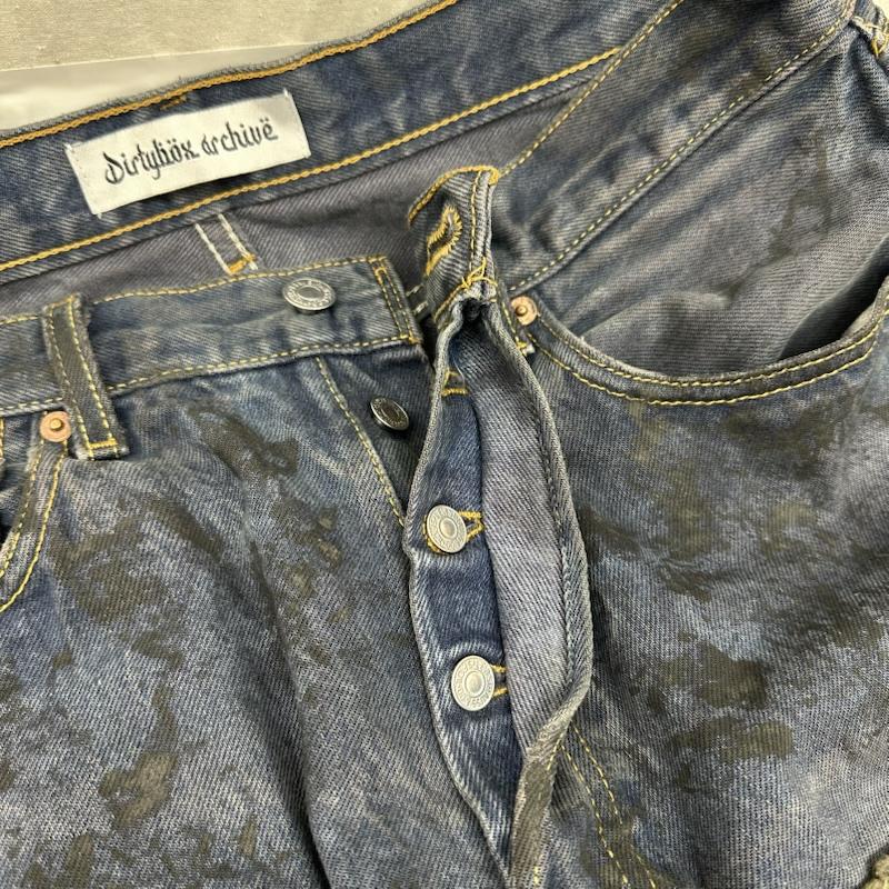 古着 USED パンツ デニム、ジーンズ Dirtybox archive levi s 501 再構築 リメイク ダメージ デニム パンツ 32インチ インディゴ / インディゴ / Indigo メンズ USED 古着 中古 50166732