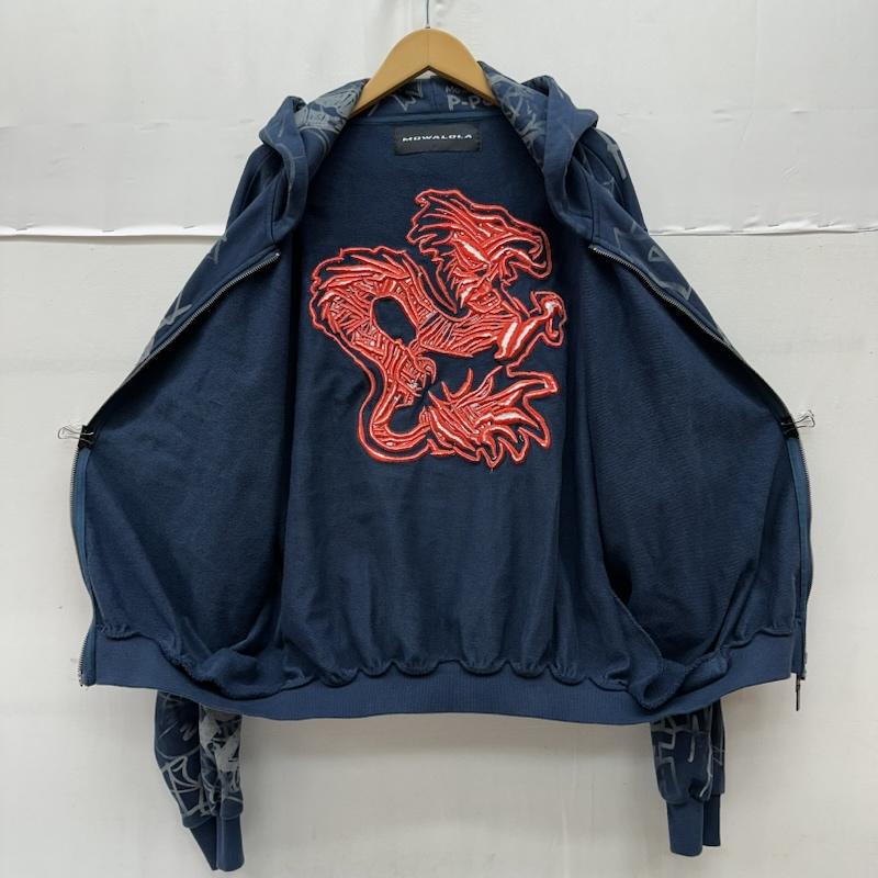 古着 USED パーカー 長袖 MOWALOLA Grafitti Track Top ドラゴン 刺繍 ジップ パーカー XL 紺 / ネイビー / navy メンズ USED 古着 中古 50166733