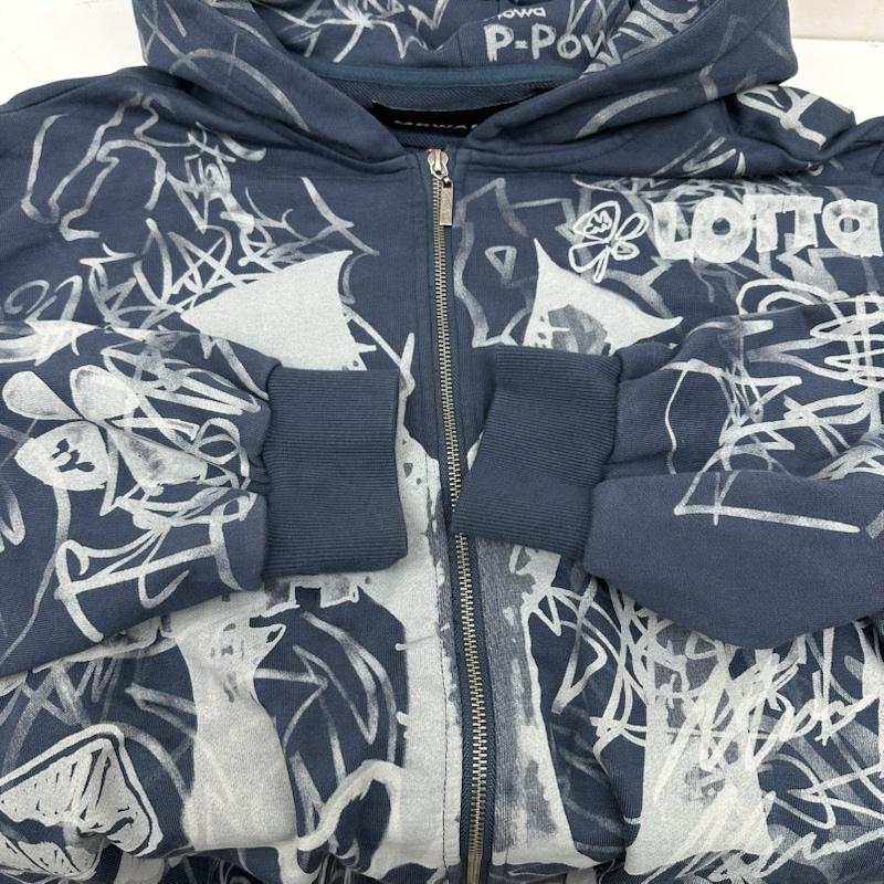 古着 USED パーカー 長袖 MOWALOLA Grafitti Track Top ドラゴン 刺繍 ジップ パーカー XL 紺 / ネイビー / navy メンズ USED 古着 中古 50166733