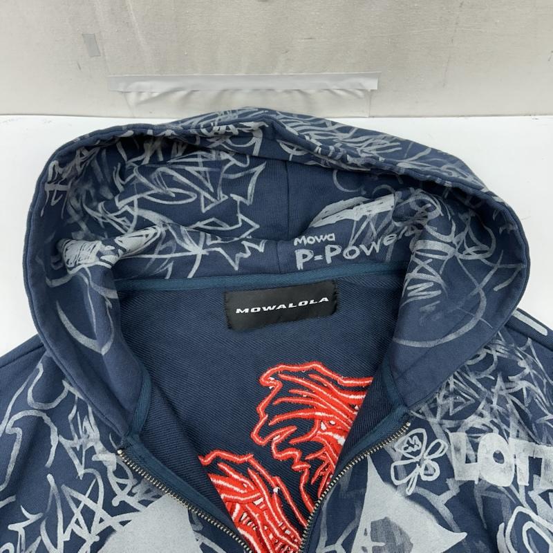 古着 USED パーカー 長袖 MOWALOLA Grafitti Track Top ドラゴン 刺繍 ジップ パーカー XL 紺 / ネイビー / navy メンズ USED 古着 中古 50166733