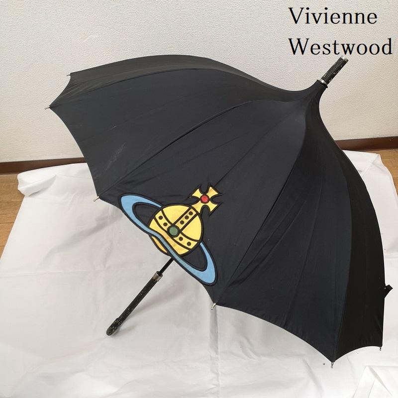 ヴィヴィアンウエストウッド Vivienne Westwood ファッション小物 傘 オーブロゴ パゴダ型 長傘 - 黒 / ブラック / black レディース USED 古着 中古 50166736