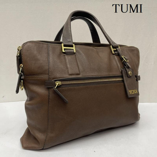 トゥミ TUMI ブリーフケース、書類かばん ブリーフケース、書類かばん カーフレザー ブリーフケース 書類鞄 A4可 - 茶 / ブラウン / brown メンズ USED 古着 中古 50166744