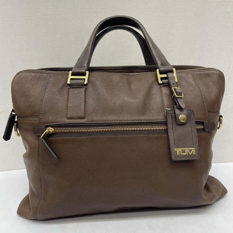 トゥミ TUMI ブリーフケース、書類かばん ブリーフケース、書類かばん カーフレザー ブリーフケース 書類鞄 A4可 - 茶 / ブラウン / brown メンズ USED 古着 中古 50166744