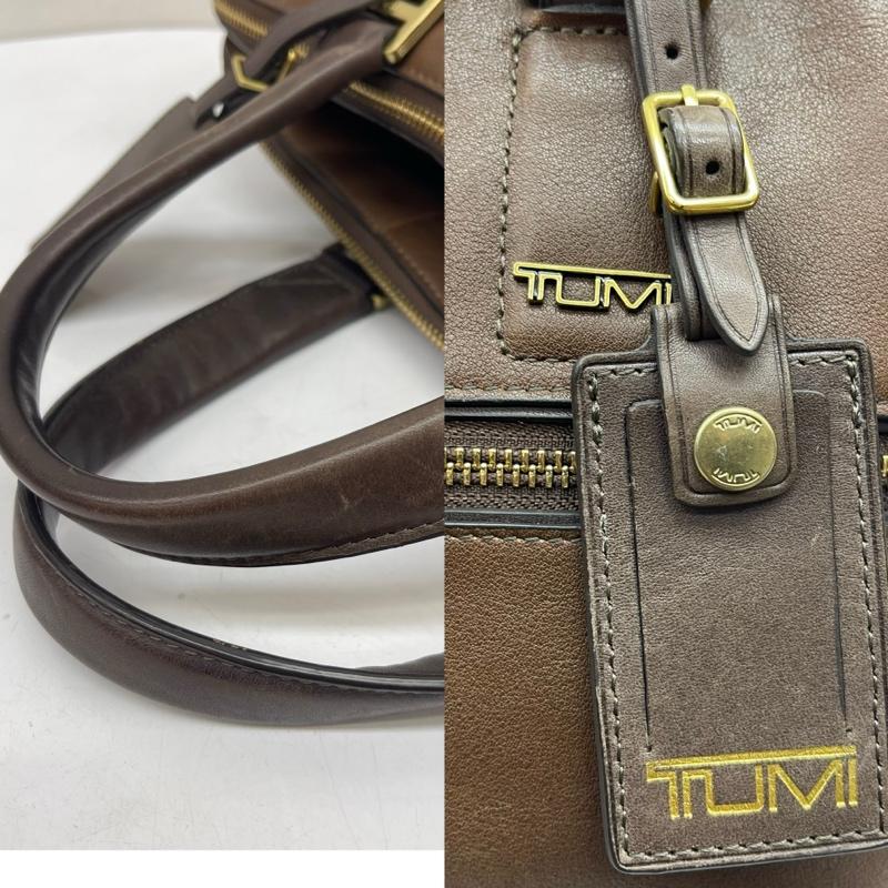 トゥミ TUMI ブリーフケース、書類かばん ブリーフケース、書類かばん カーフレザー ブリーフケース 書類鞄 A4可 - 茶 / ブラウン / brown メンズ USED 古着 中古 50166744
