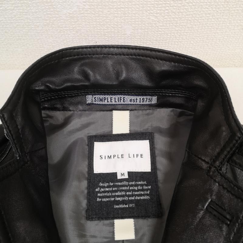 古着 USED ジャケット、上着 レザージャケット SIMPLE LIFE 羊革 ラムレザー テーラード カジュアル ジャケット アウター M 黒 / ブラック / black メンズ USED 古着 中古 50166745